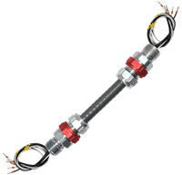 Remote Electronics Sensor Cable Assembly, Hazardous Area, Armoured HL Teck Cable c/w 2 x T&B Star Teck Cable Fittings, A06-XP